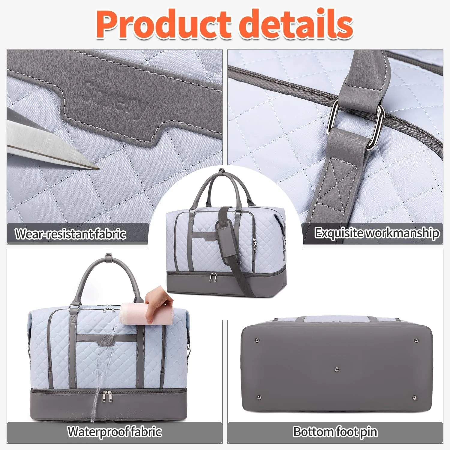 Travel Bag for Women: 21" Large Weekender Bags for Women with Shoe Compartment & Toiletry Bags, 3PCS Overnight Duffel Tote for Carry on Weekend Travel Business Trip Airplane Traveling, Gym