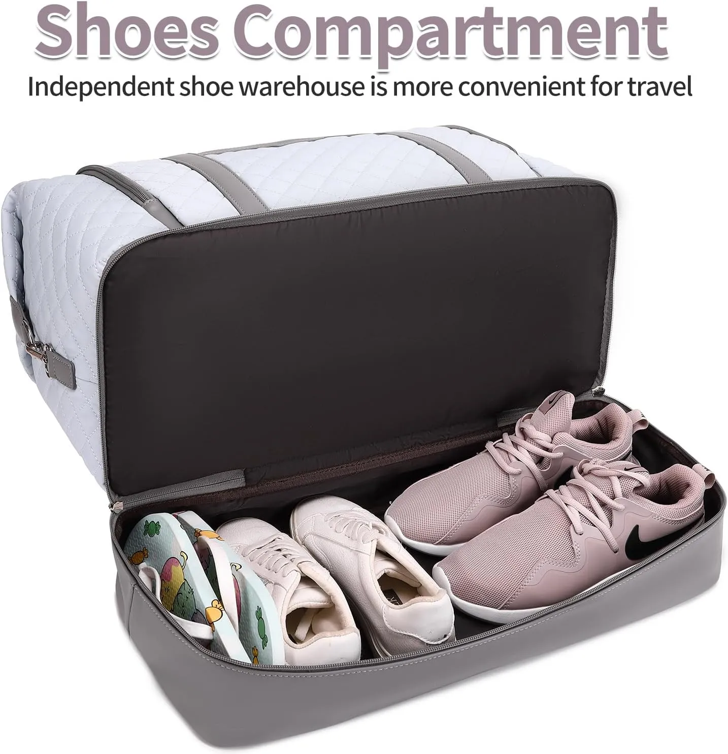 Travel Bag for Women: 21" Large Weekender Bags for Women with Shoe Compartment & Toiletry Bags, 3PCS Overnight Duffel Tote for Carry on Weekend Travel Business Trip Airplane Traveling, Gym