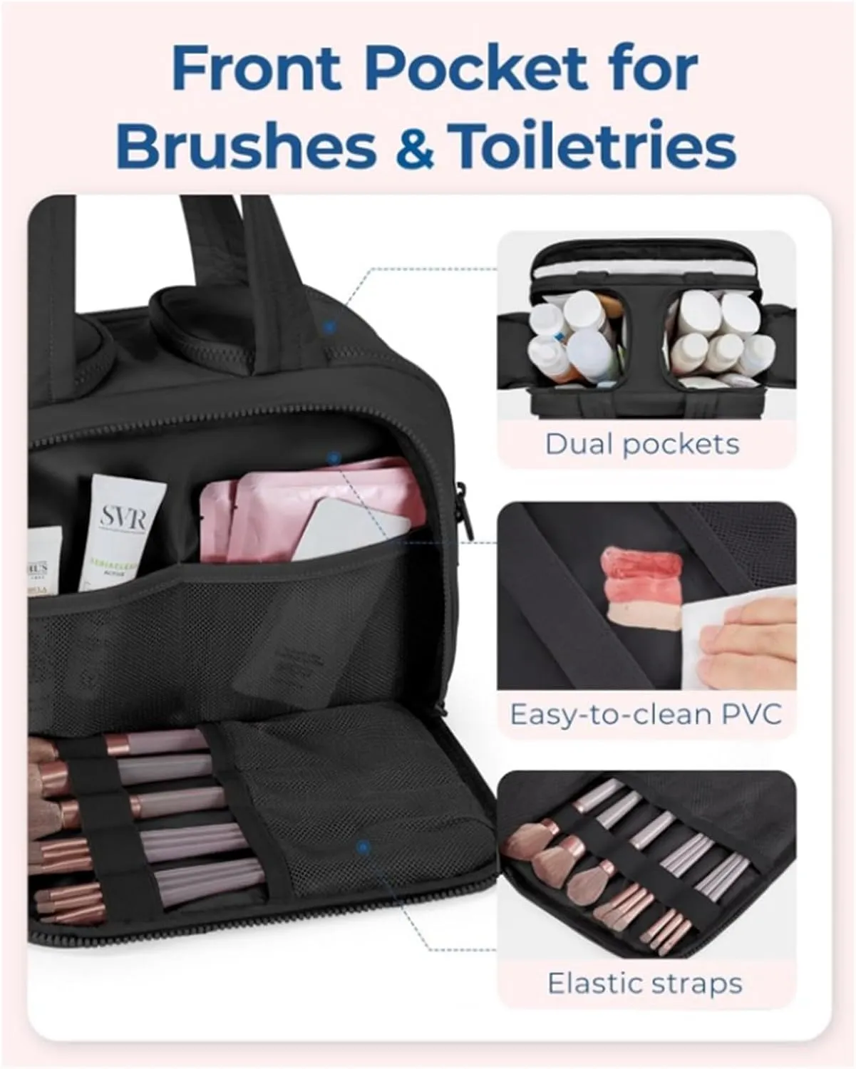 Travel Bag for Women, Large Wide Opening Women's Travel Bag, Multi Pockets Carry Travel Bag with Handles, Carry on Bags for Travel, Trip, Gym (Pink)