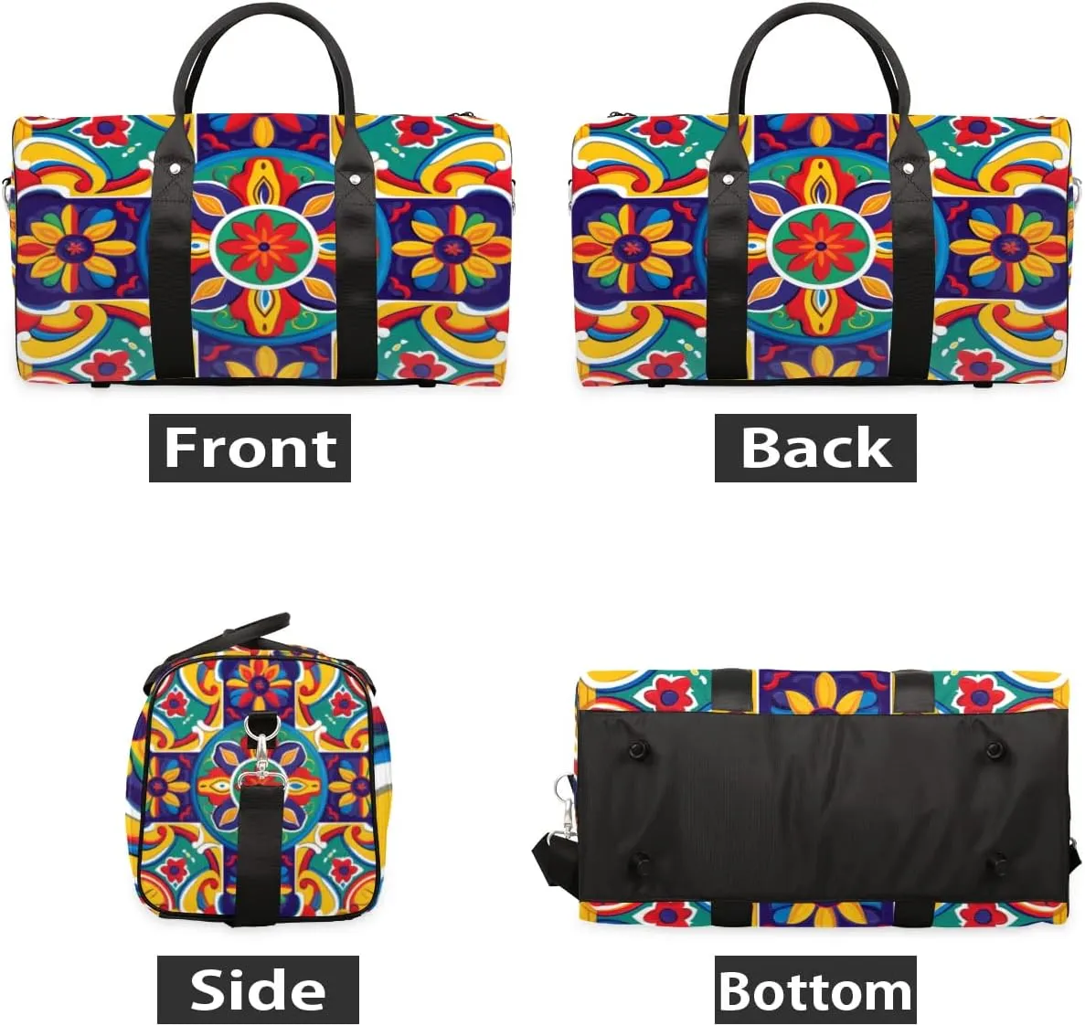 Travel Duffel Bag, Boho Mandala Sports Tote Gym Bag Foldable Western Aztec Weekender Bag Carry on Luggage Handle Bag Overnight Shoulder Bag for Women Men,A-1481