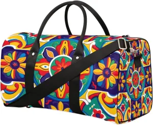 Travel Duffel Bag, Boho Mandala Sports Tote Gym Bag Foldable Western Aztec Weekender Bag Carry on Luggage Handle Bag Overnight Shoulder Bag for Women Men,A-1481