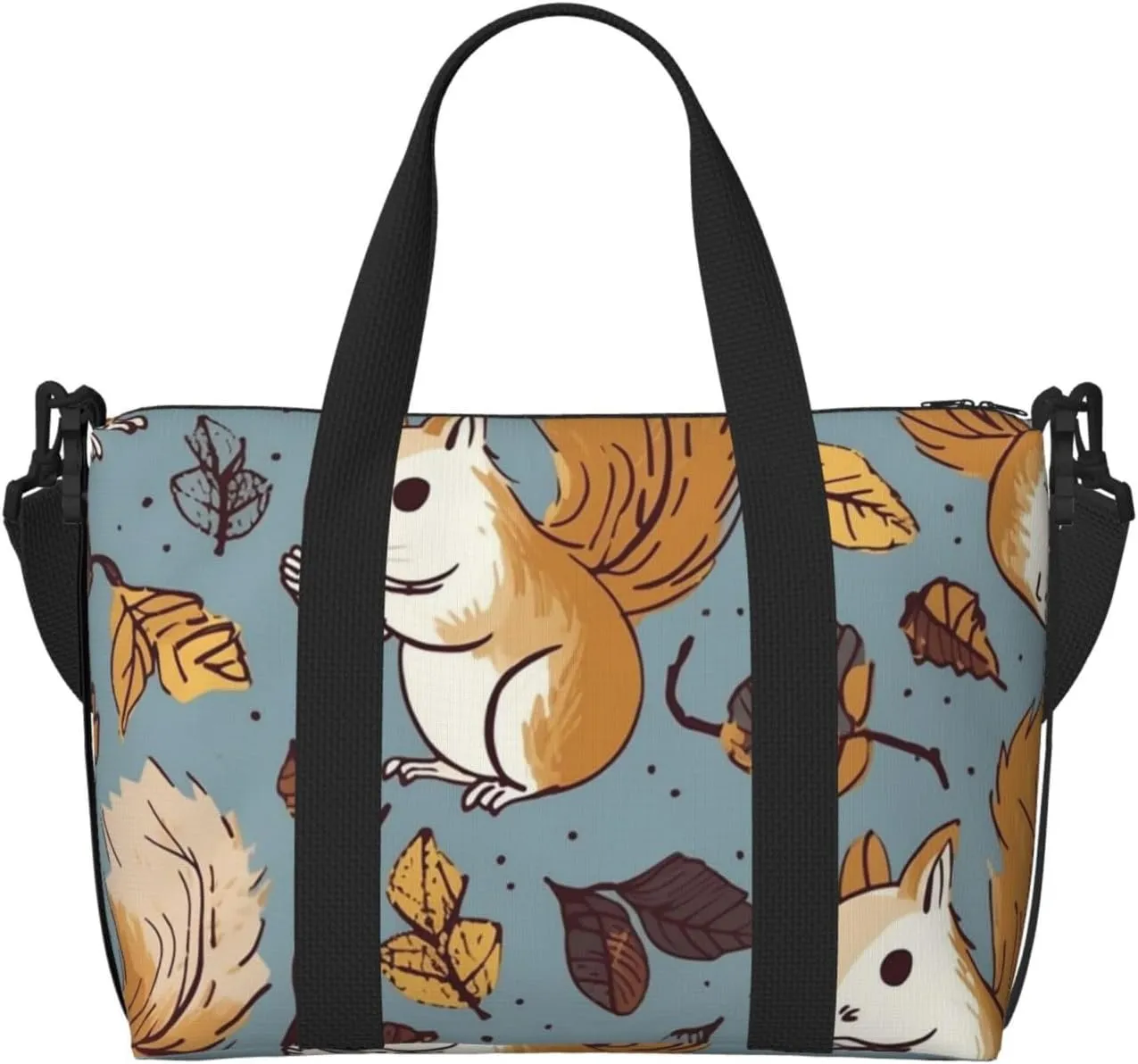 Travel Duffel Bag for Women Men Weekender Bags Sports Gym Bag Cute Squirrel Travel Bag Carry on Overnight Bag Waterproof Luggage Bag with Shoulder Strap