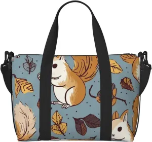 Travel Duffel Bag for Women Men Weekender Bags Sports Gym Bag Cute Squirrel Travel Bag Carry on Overnight Bag Waterproof Luggage Bag with Shoulder Strap