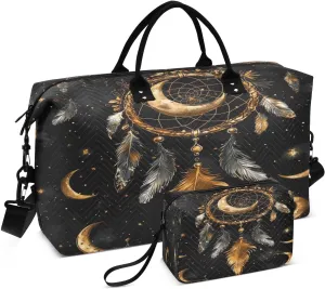 Travel Duffel Bag Large Weekender Overnight Bags for Women Men, Dream Catcher Gym Bag with Toiletry Bag