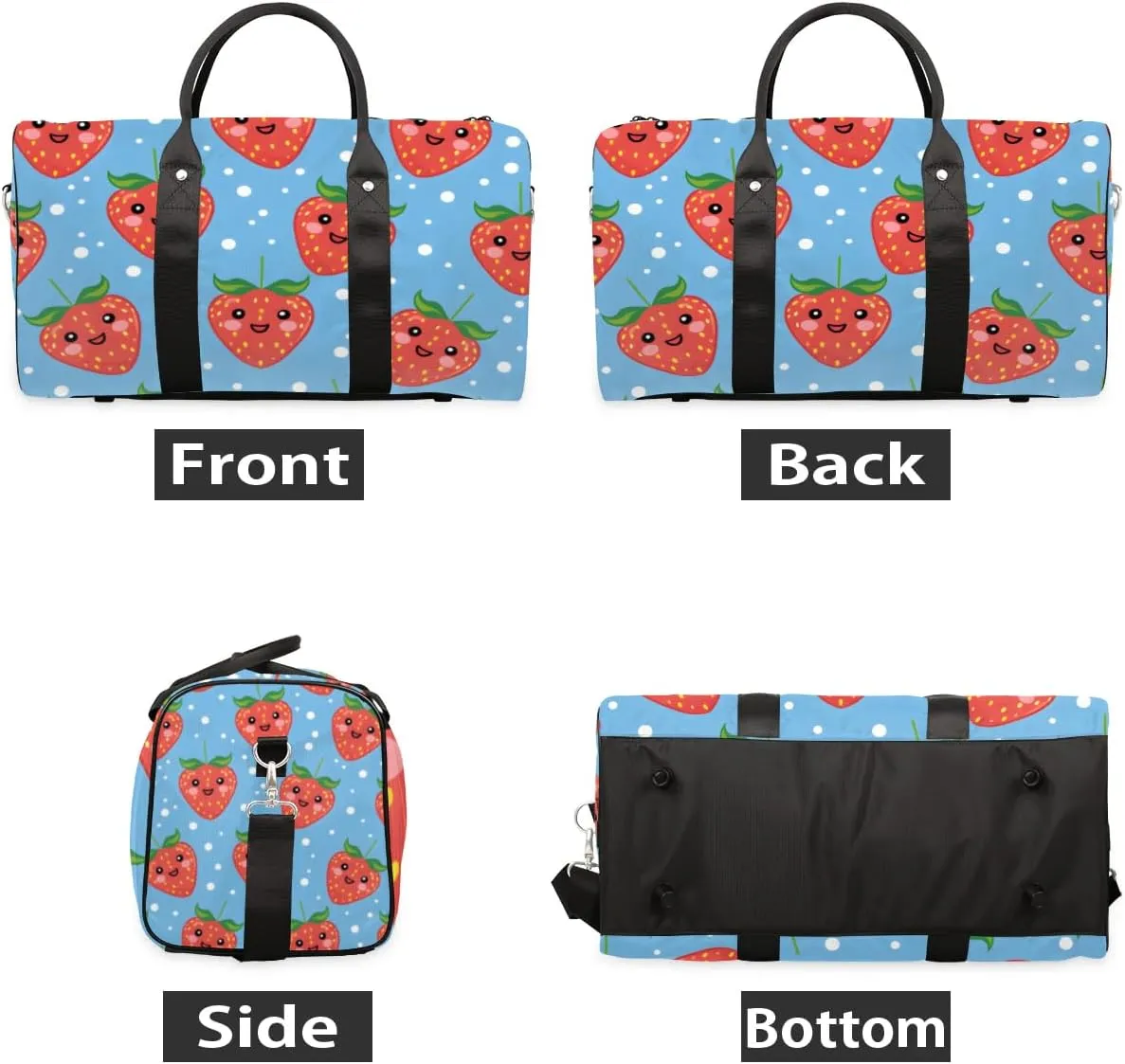 Travel Duffel Bag, Polka Dot Strawberry Sports Tote Gym Bag Foldable Western Aztec Weekender Bag Carry on Luggage Handle Bag Overnight Shoulder Bag for Women Men,A-426
