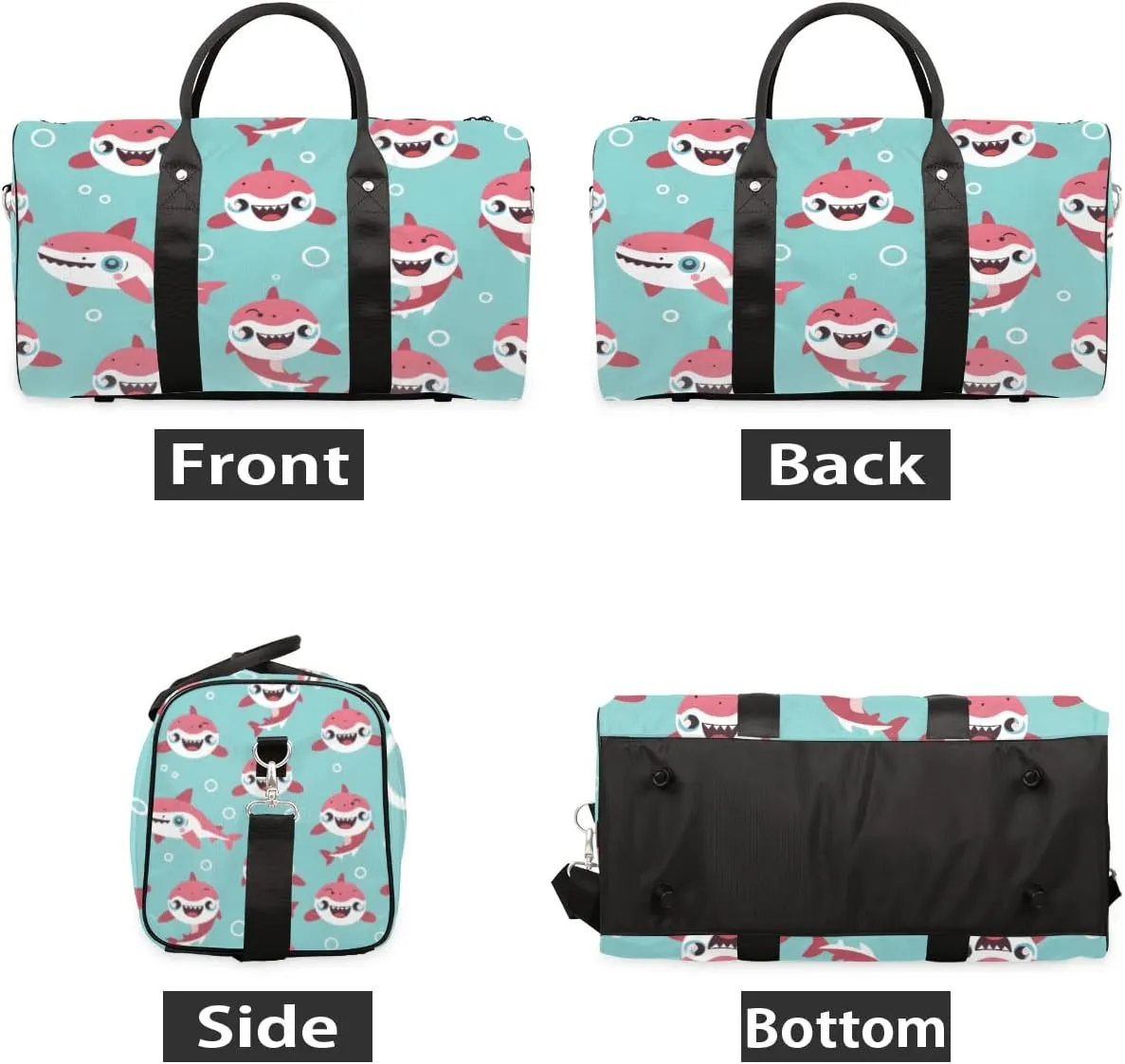 Travel Duffel Bag, Shark Ocean Animal Sports Tote Gym Bag Foldable Western Aztec Weekender Bag Carry on Luggage Handle Bag Overnight Shoulder Bag for Women Men,A-779