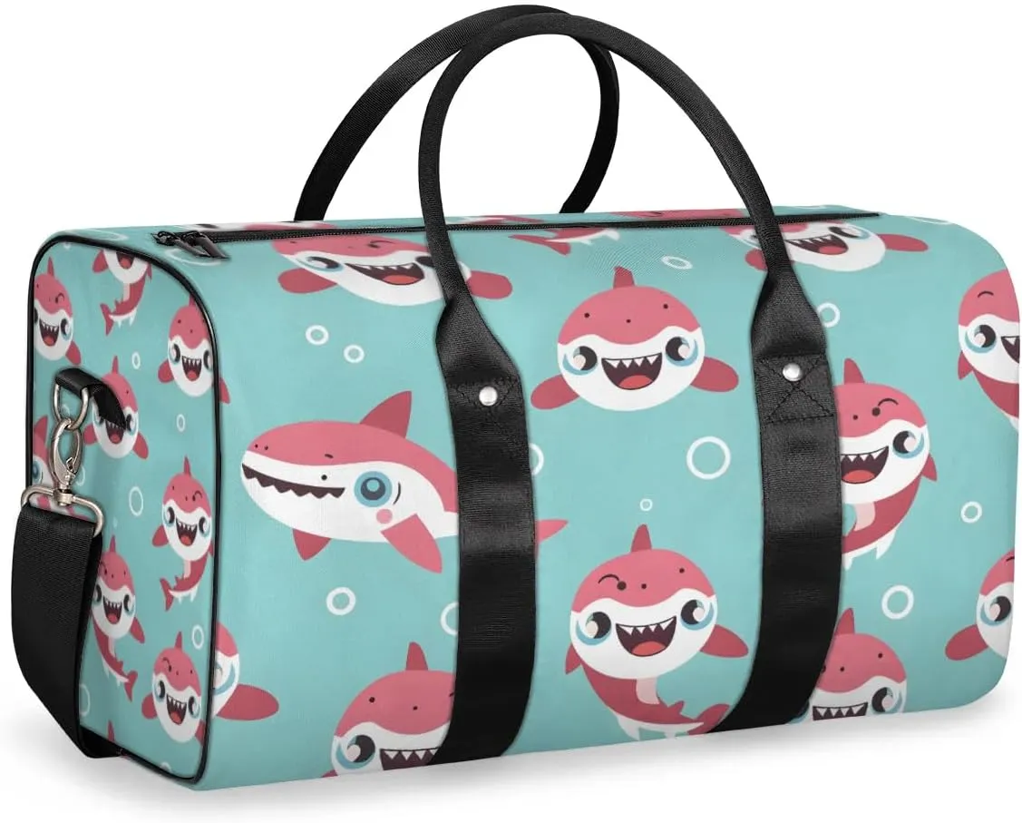 Travel Duffel Bag, Shark Ocean Animal Sports Tote Gym Bag Foldable Western Aztec Weekender Bag Carry on Luggage Handle Bag Overnight Shoulder Bag for Women Men,A-779