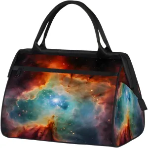 Travel Duffel Bag, Universe Galaxy Nebula Sports Tote Gym Bag,Overnight Weekender Bags Carry on Bag for Women Men, Airlines Approved Personal Item Travel Bag for Labor and Delivery