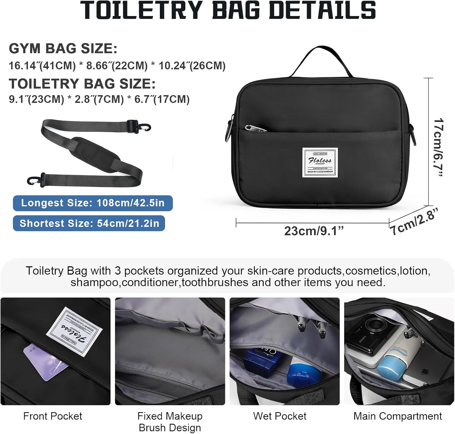 Travel Duffel Bag with Shoes Compartment, Overnight Weekender Bags for Women, Carry on Personal Item Travel Set