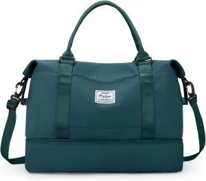 Travel Duffel Bag with Shoes Compartment, Overnight Weekender Bags for Women,Carry on Personal Item Bag,Medium Size