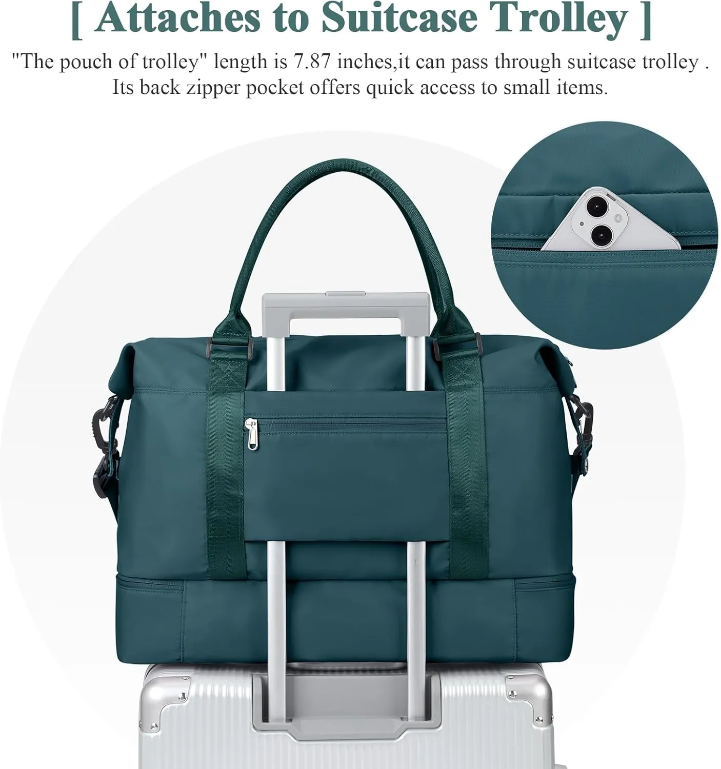 Travel Duffel Bag with Shoes Compartment, Overnight Weekender Bags for Women,Carry on Personal Item Bag,Medium Size