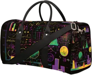 Travel Duffle Bag Colorful Abstract Education Sports Gym Bag for Women Men Gym Bag Weekender Overnight Bags Waterproof Carry On Tote Bag Workout Bag Dance Swimming Yoga Hospital Maternity Bag