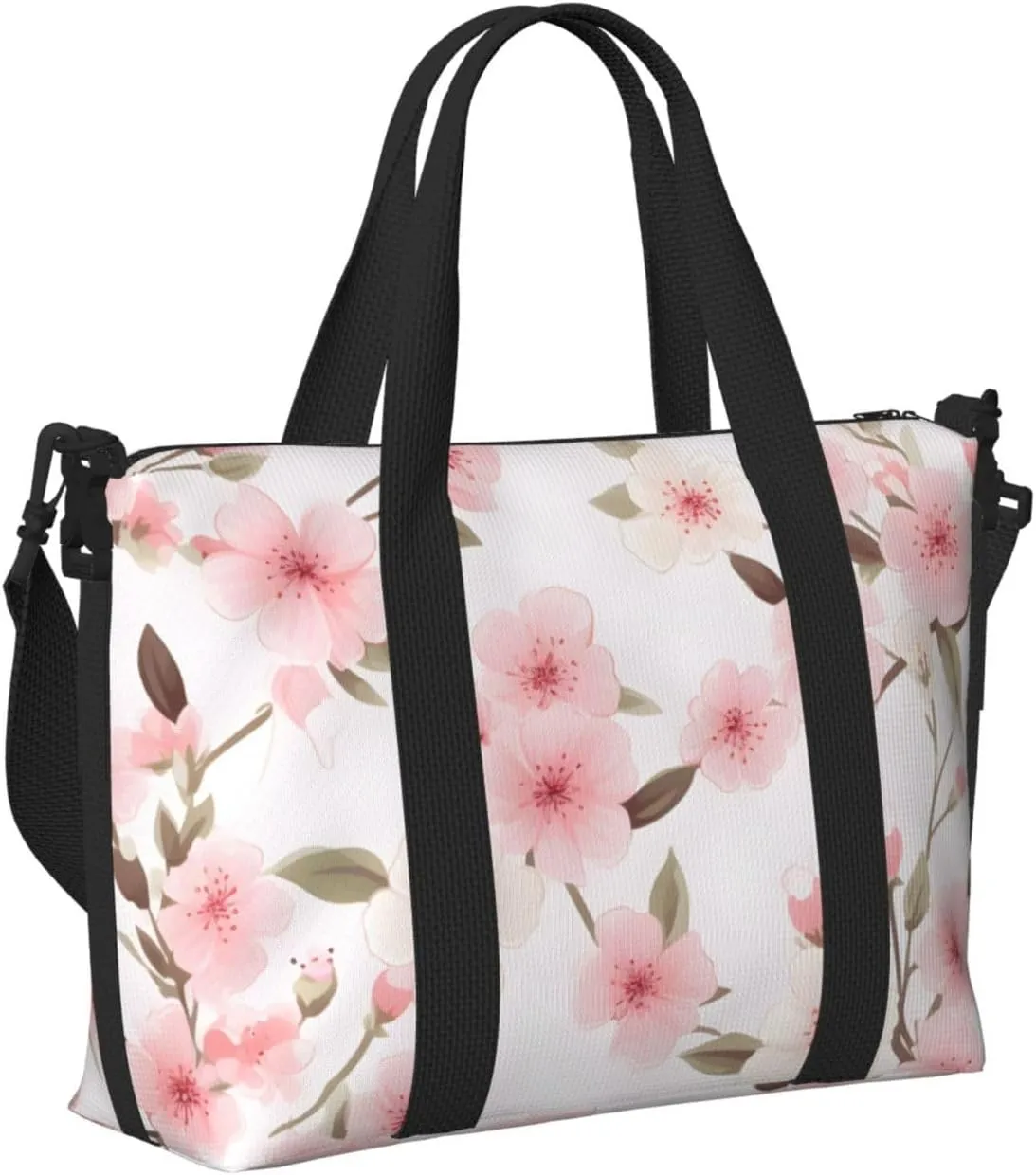 Travel Duffle Bag Japanese Cherry Flower Weekender Overnight Bags Luggage Bag for Women Men Waterproof Sports Gym Bag Hand Bag with Shoulder Strap