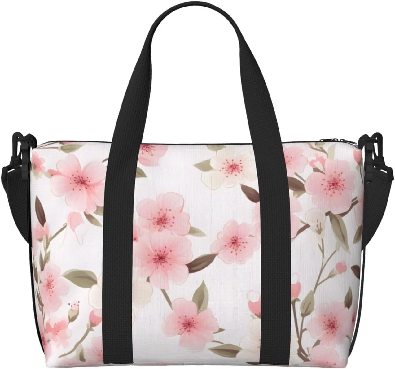 Travel Duffle Bag Japanese Cherry Flower Weekender Overnight Bags Luggage Bag for Women Men Waterproof Sports Gym Bag Hand Bag with Shoulder Strap