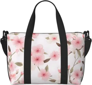 Travel Duffle Bag Japanese Cherry Flower Weekender Overnight Bags Luggage Bag for Women Men Waterproof Sports Gym Bag Hand Bag with Shoulder Strap