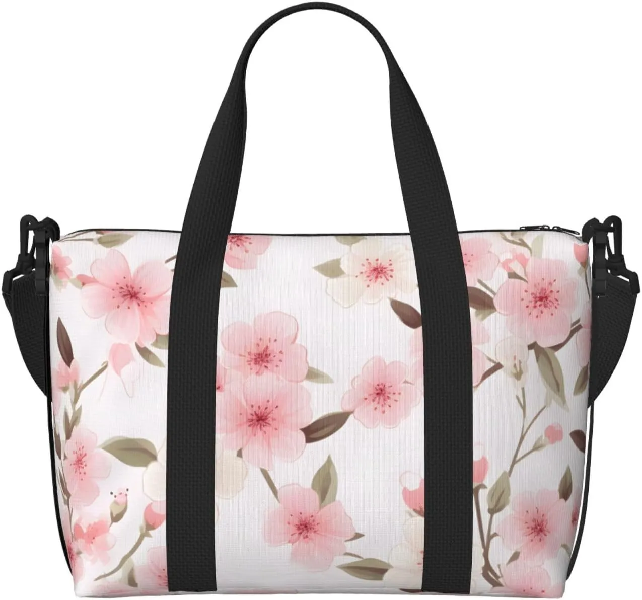 Travel Duffle Bag Japanese Cherry Flower Weekender Overnight Bags Luggage Bag for Women Men Waterproof Sports Gym Bag Hand Bag with Shoulder Strap