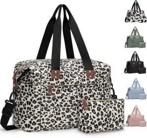 Travel Duffle Bag, Waterproof Weekender Overnight Hospital Bags for Women Men with Toiletry Bag Lightweight Carry on Personal Item Duffle Gym Bag for Travel, Airplanes, Sports