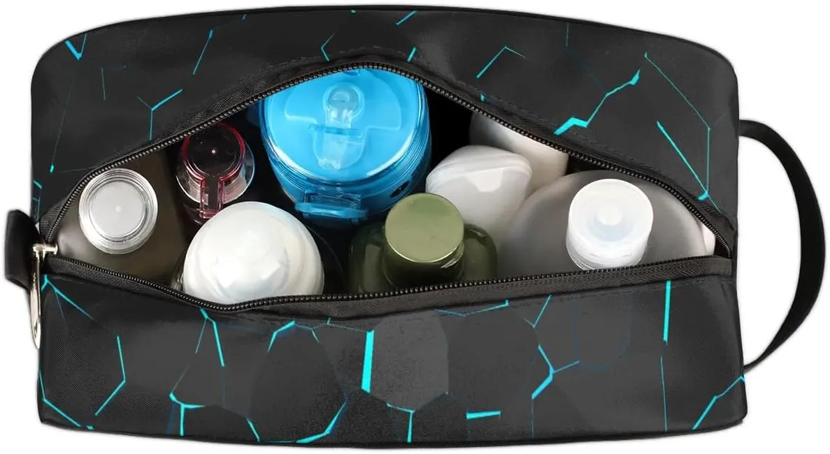 Travel Toiletry Bag for Boys Kids, Waterproof Hanging Dopp Kit for Teens Men, Blue Basketball Cool Switch Carrying Case Compatible with Nintendo Switch and New Switch OLED Console