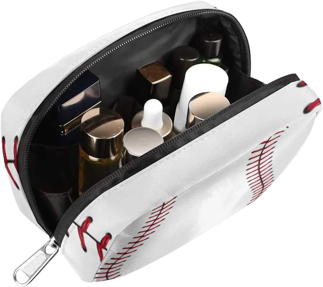 Travel Toiletry Bag for Women, Organizer Cute Small Make Up Bag for Traveling, Waterproof Shaving Bag for Men Travel Essentials (Baseball)
