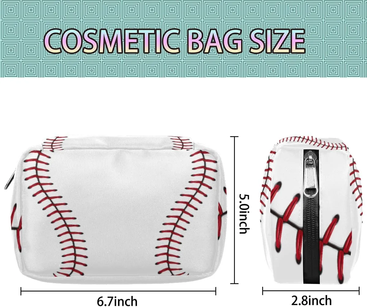 Travel Toiletry Bag for Women, Organizer Cute Small Make Up Bag for Traveling, Waterproof Shaving Bag for Men Travel Essentials (Baseball)