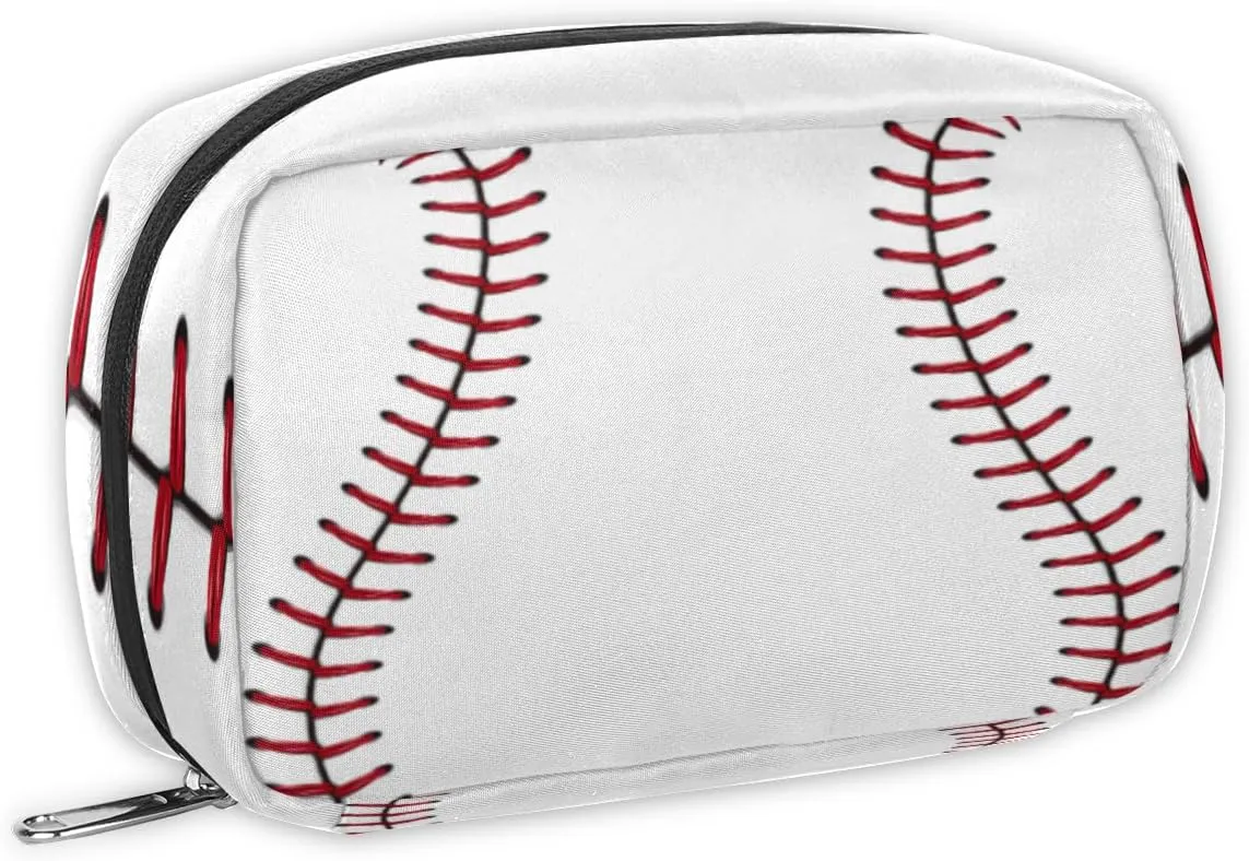 Travel Toiletry Bag for Women, Organizer Cute Small Make Up Bag for Traveling, Waterproof Shaving Bag for Men Travel Essentials (Baseball)