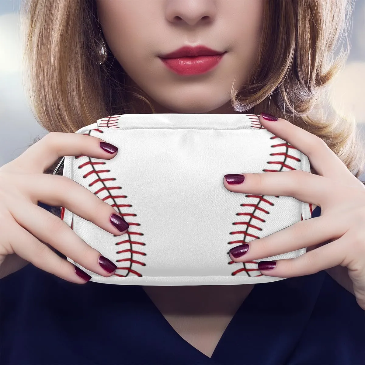 Travel Toiletry Bag for Women, Organizer Cute Small Make Up Bag for Traveling, Waterproof Shaving Bag for Men Travel Essentials (Baseball)