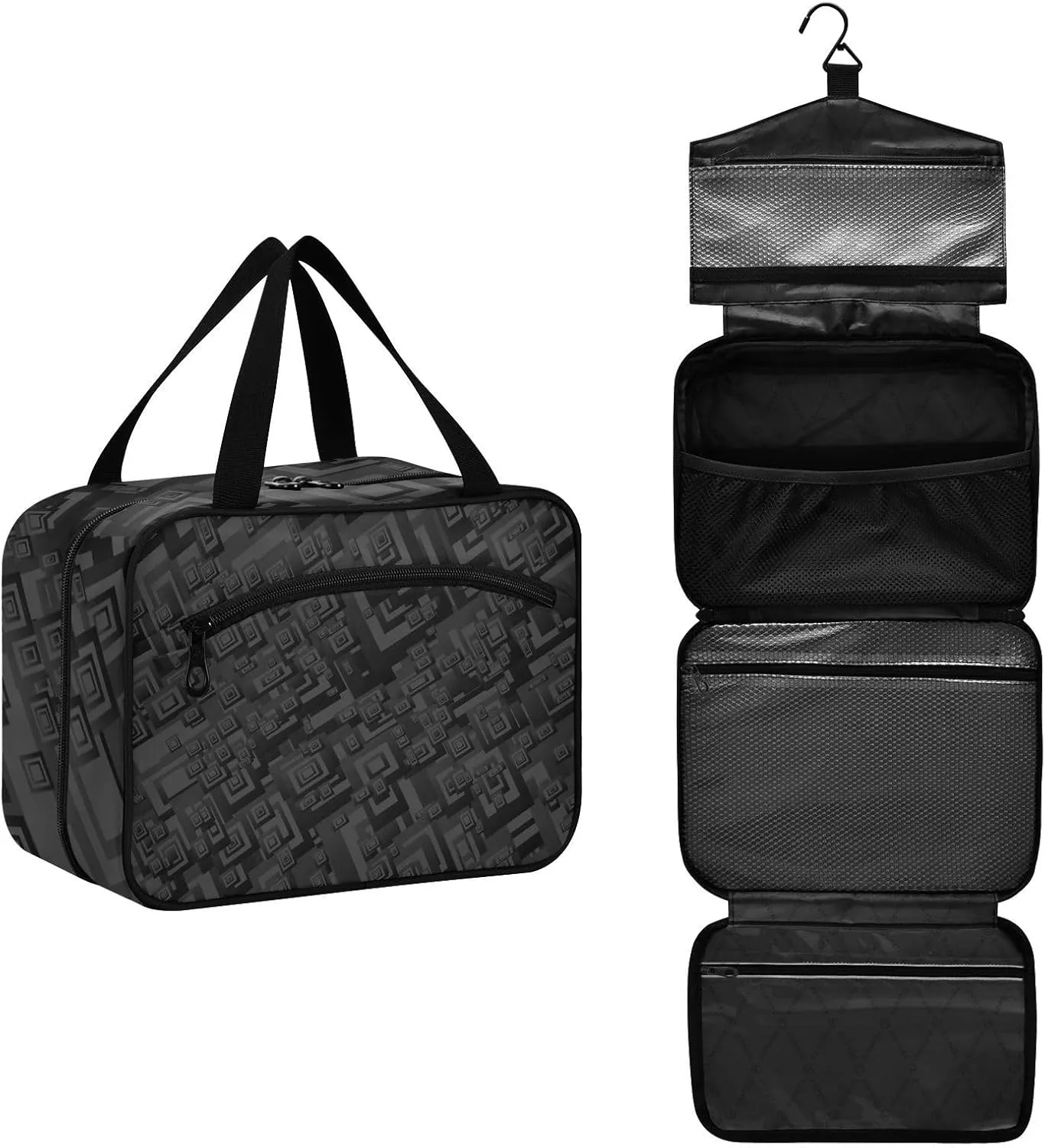 Travel Toiletry Bag Hanging Cosmetic Bag Compact Toiletry Bag with Large Capacity for Women Medium Black