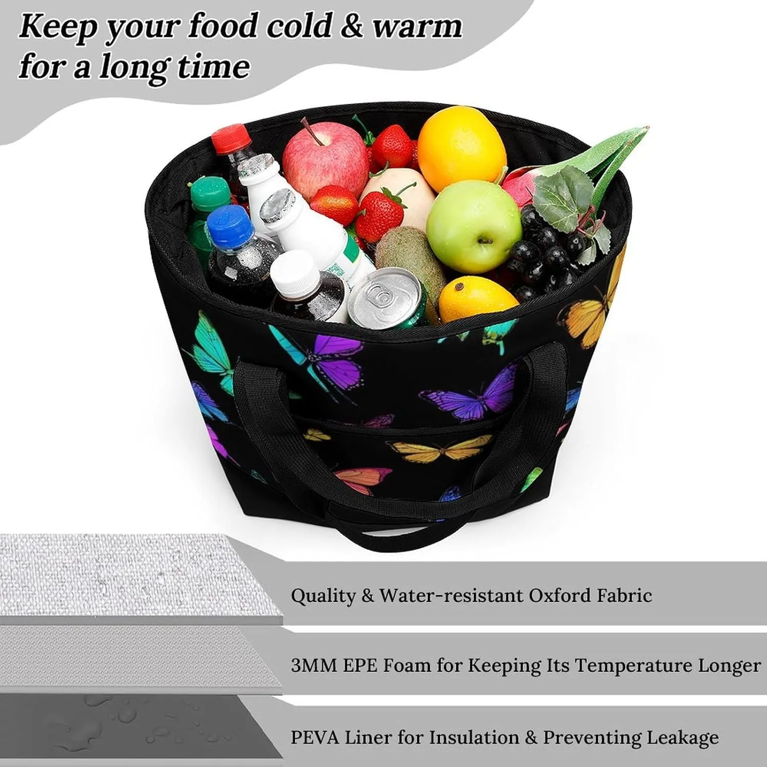 Trendy Commuter Tote Bag Large Insulated Shopping Bag For Travel