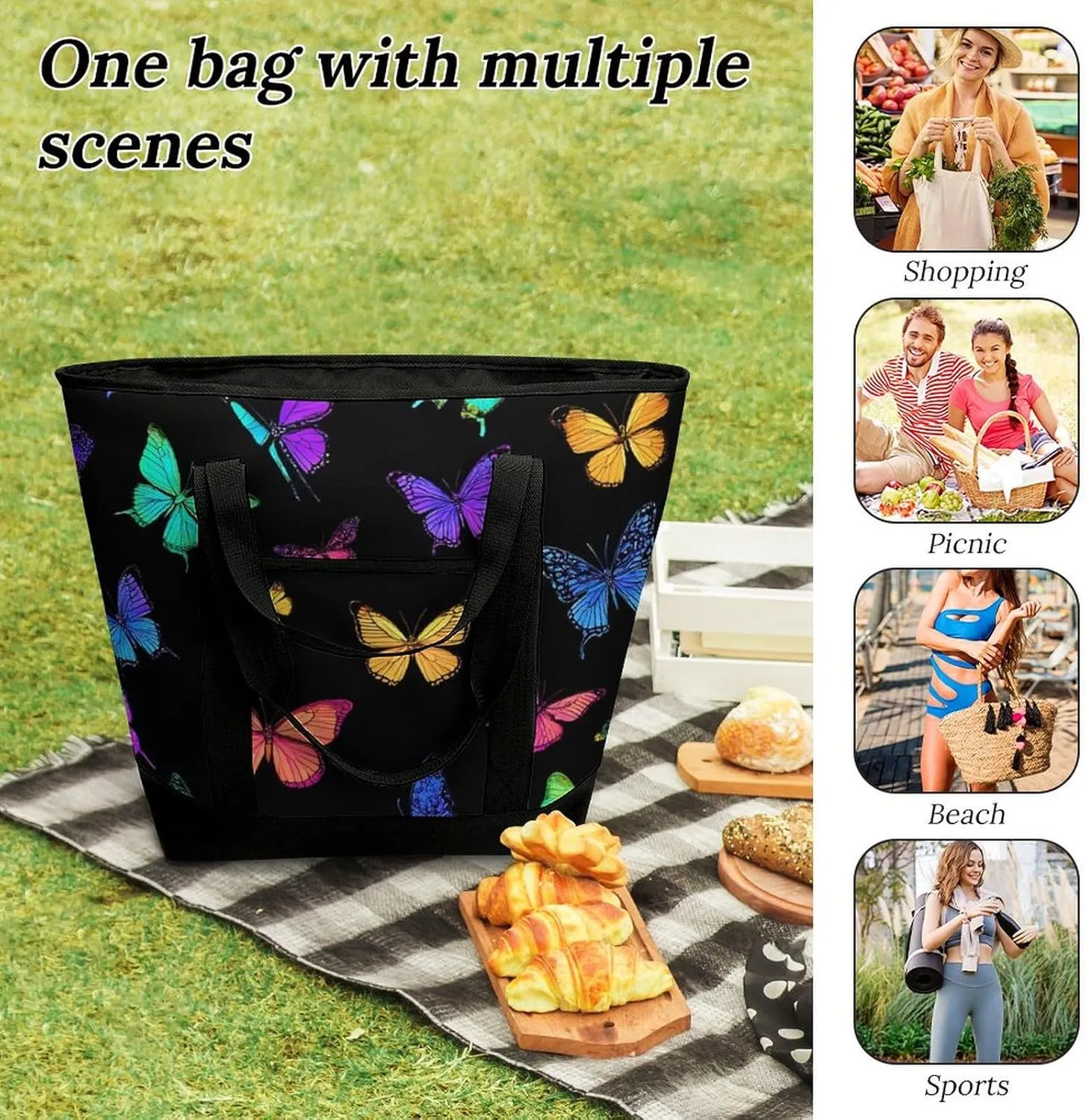 Trendy Commuter Tote Bag Large Insulated Shopping Bag For Travel
