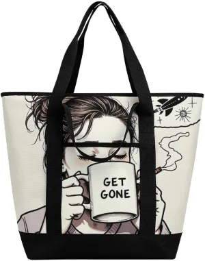 Trendy Commuter Tote Bag Large Insulated Shopping Bag For Travel