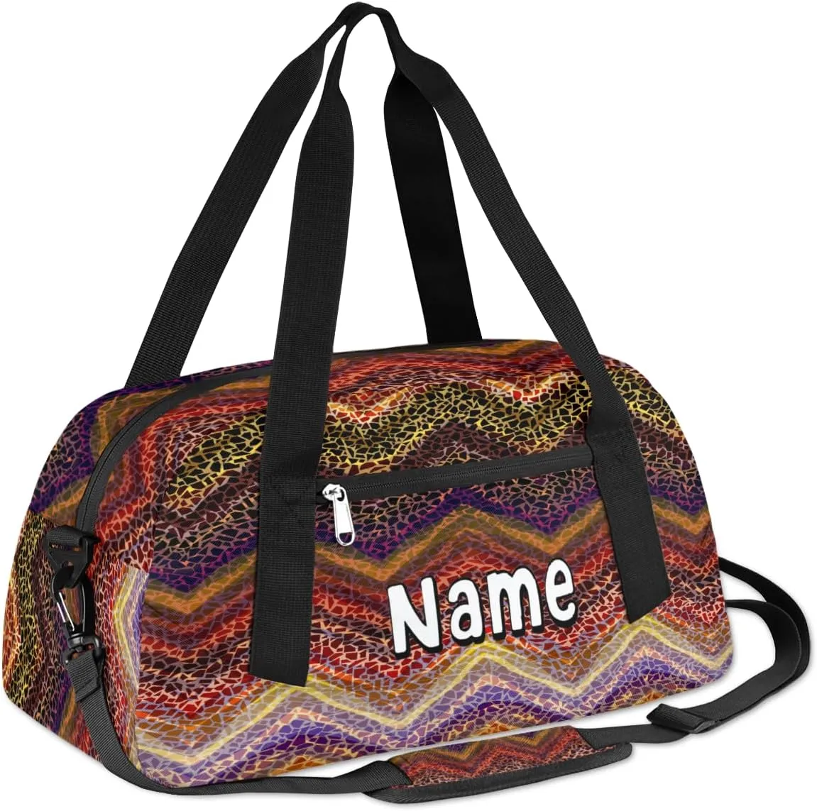 Tribe Boho Wave Copper Overnight Bag for Kids Personalized Girls Duffle Bag 23L Sport Gym Duffel Bag Personalized Cute Sleepover Bags Weekender Duffle for Girls Boys Travel Duffel Bag