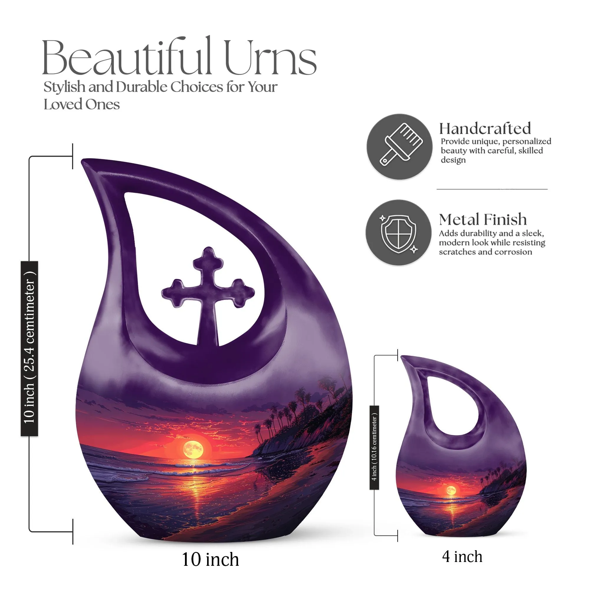 Tropical Twilight Memorial Urn For Human Ashes