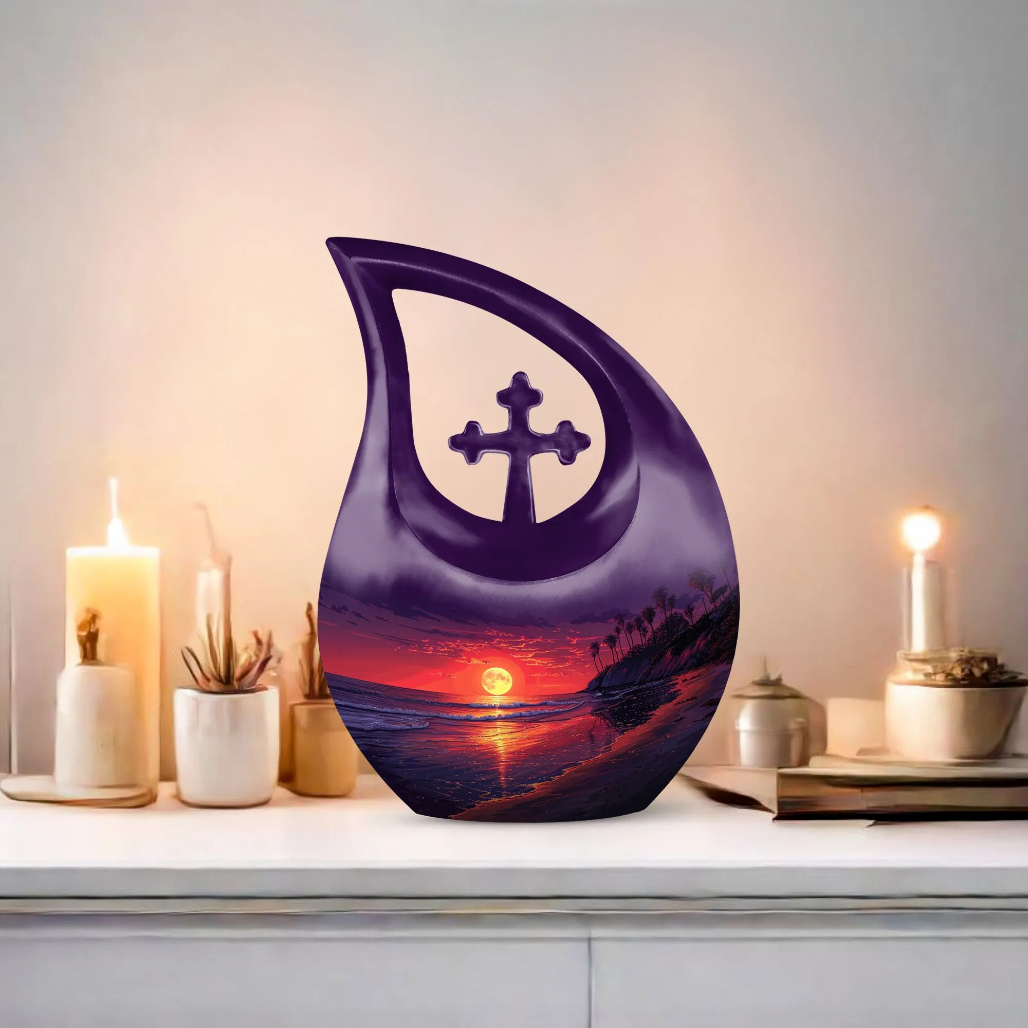 Tropical Twilight Memorial Urn For Human Ashes