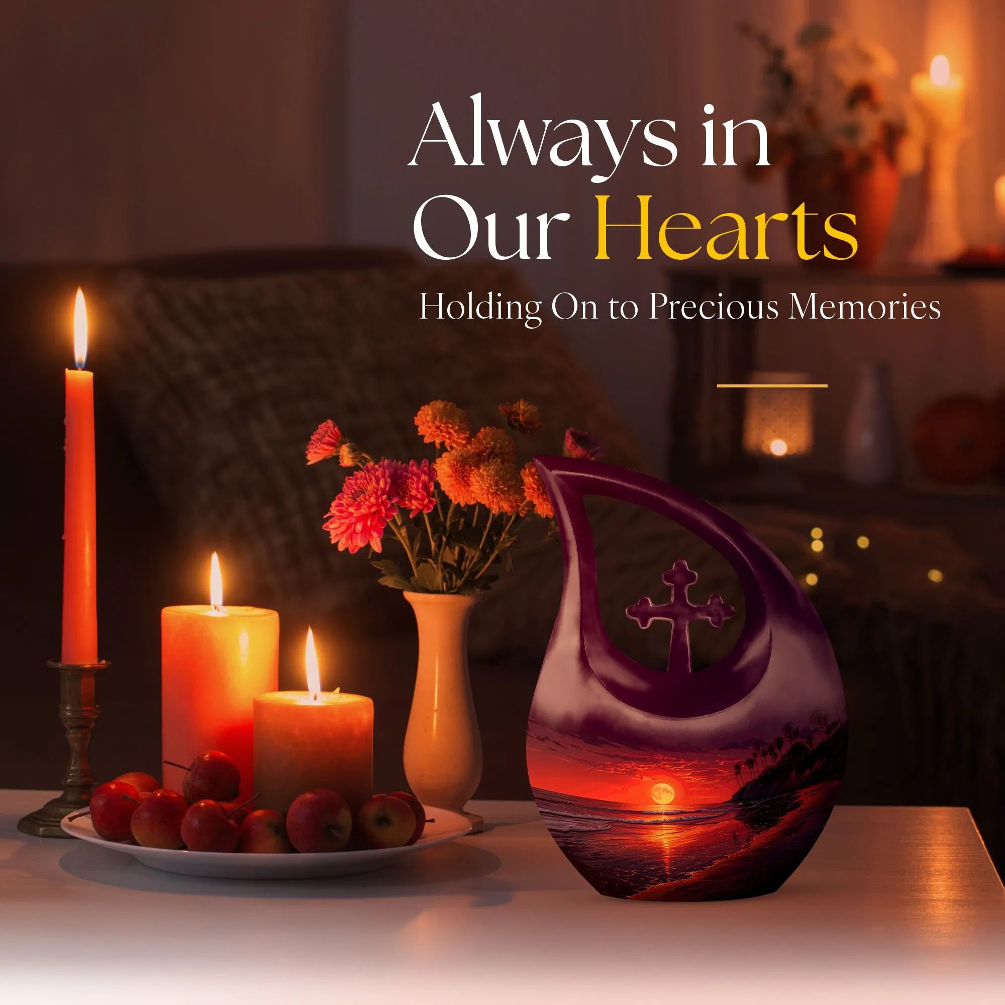 Tropical Twilight Memorial Urn For Human Ashes