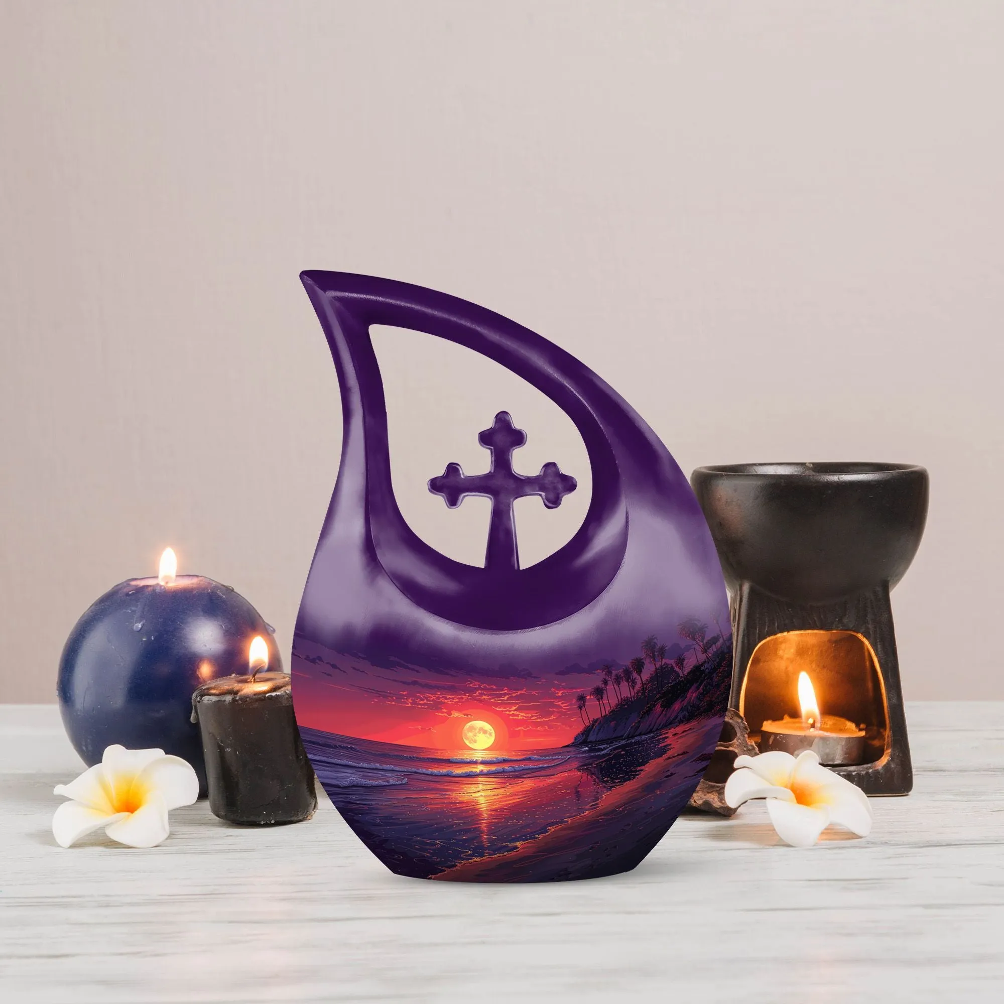 Tropical Twilight Memorial Urn For Human Ashes