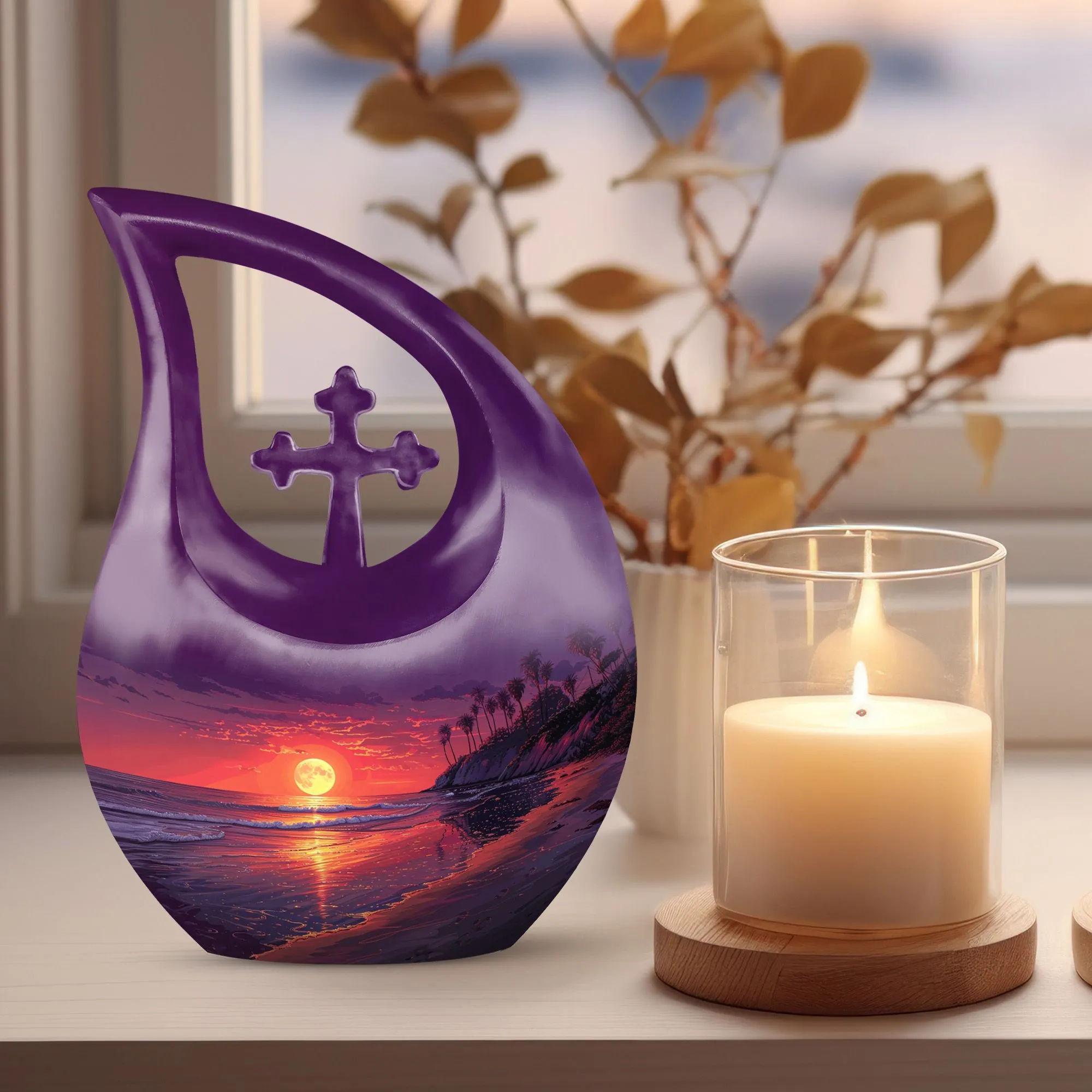 Tropical Twilight Memorial Urn For Human Ashes