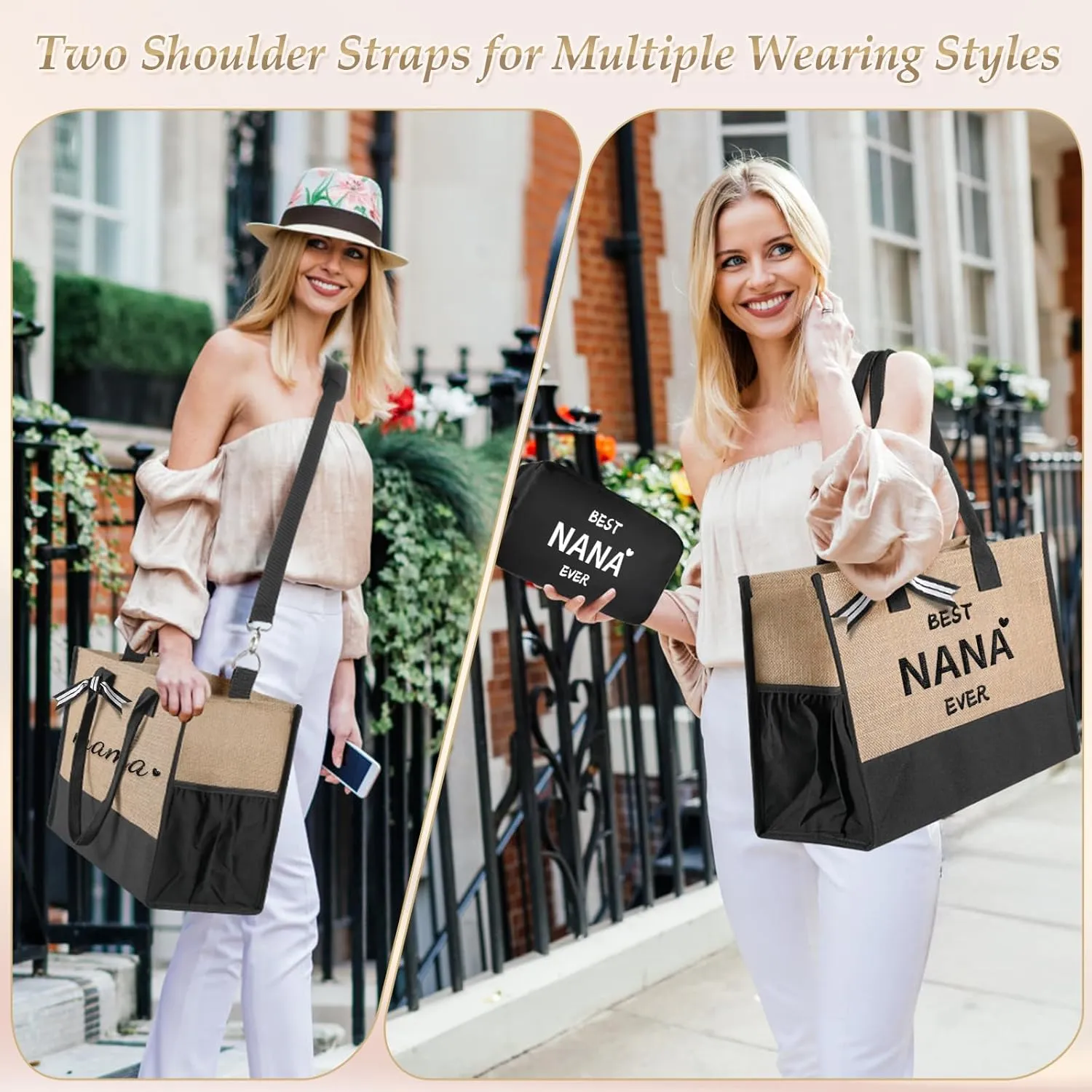 TRSODD Christian Gifts for Women Christian Mothers Day God Says You Are Birthday Gifts for Women Jute Tote Bag and Makeup Bag