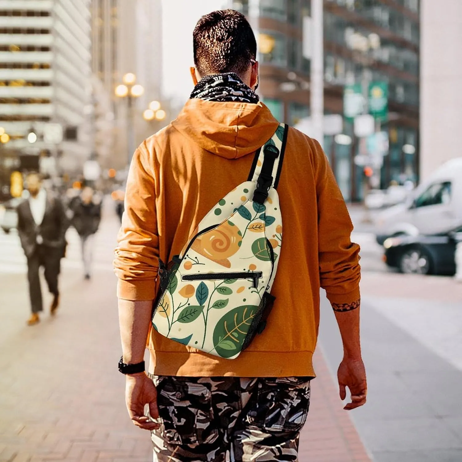 Truck Creative Pattern Sling Bag Lightweight Crossbody Chest Pack Travel Shoulder Bag with Adjustable Strap