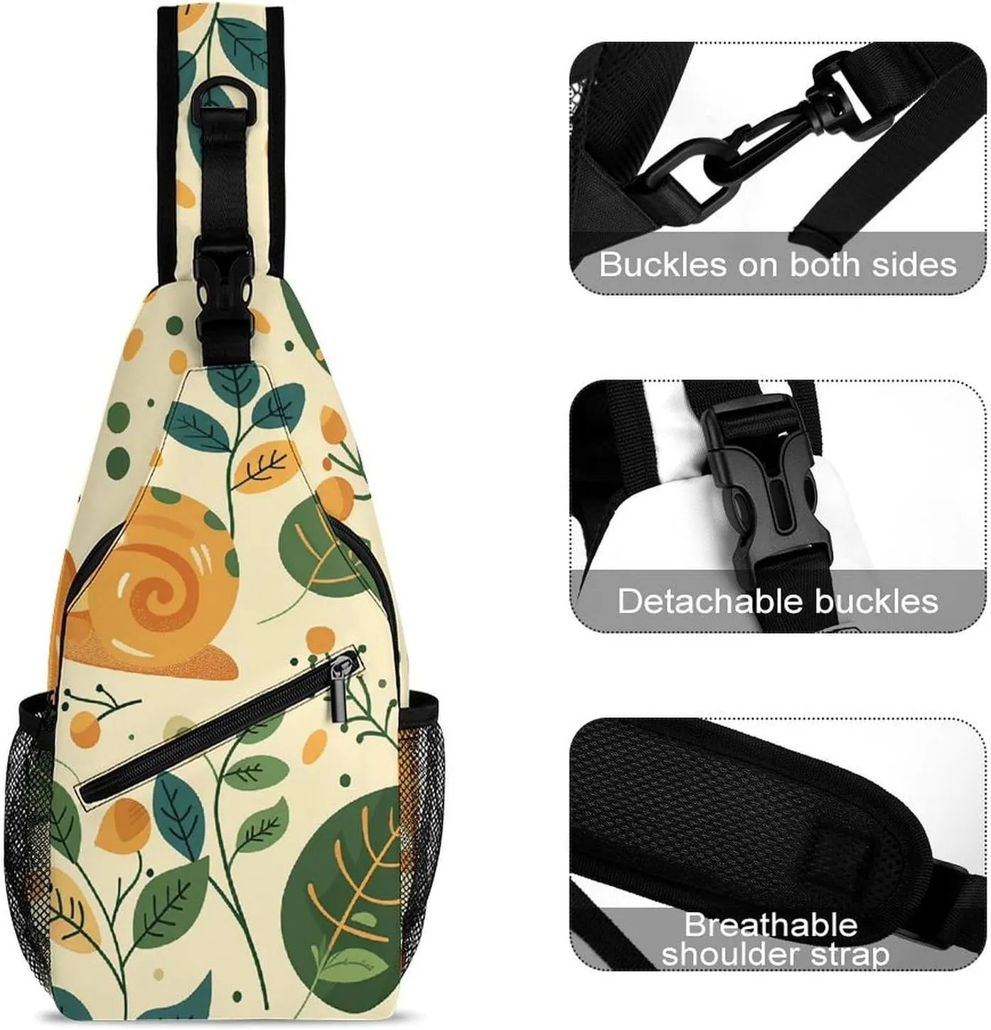 Truck Creative Pattern Sling Bag Lightweight Crossbody Chest Pack Travel Shoulder Bag with Adjustable Strap