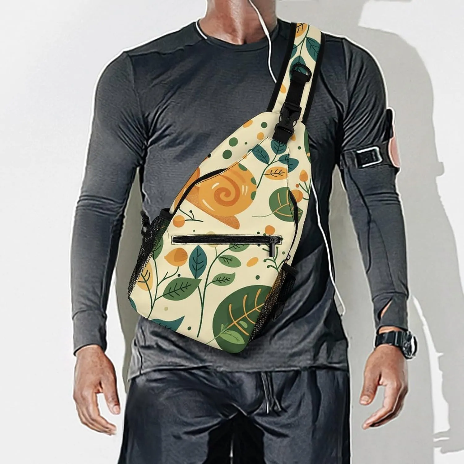 Truck Creative Pattern Sling Bag Lightweight Crossbody Chest Pack Travel Shoulder Bag with Adjustable Strap
