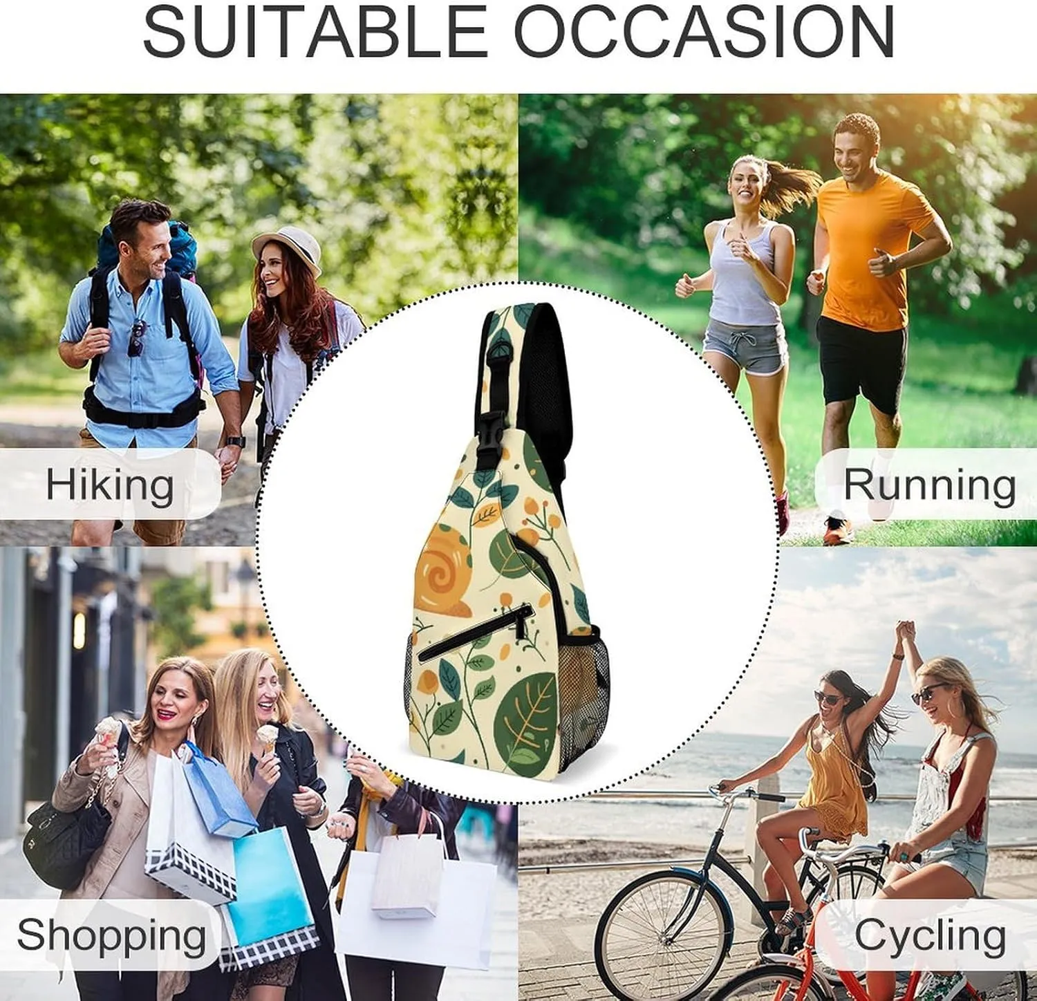 Truck Creative Pattern Sling Bag Lightweight Crossbody Chest Pack Travel Shoulder Bag with Adjustable Strap