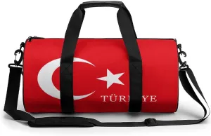 Turkey Turkish Flag of Türkiye Compact Gym Bag Travel Duffel Bags Lightweight Foldable Sports Tote Gymbag