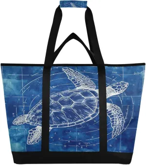 Turtles Reusable Insulated Lunchbox Cooler Bag, Leakproof Kitchen Grocery Bag Collapsible Portable Cooler Tote Bag for Picnic, Camping, Office, Travel