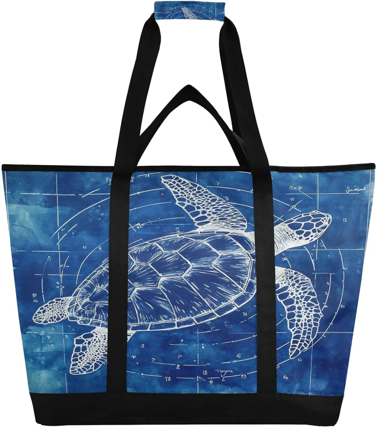 Turtles Reusable Insulated Lunchbox Cooler Bag, Leakproof Kitchen Grocery Bag Collapsible Portable Cooler Tote Bag for Picnic, Camping, Office, Travel