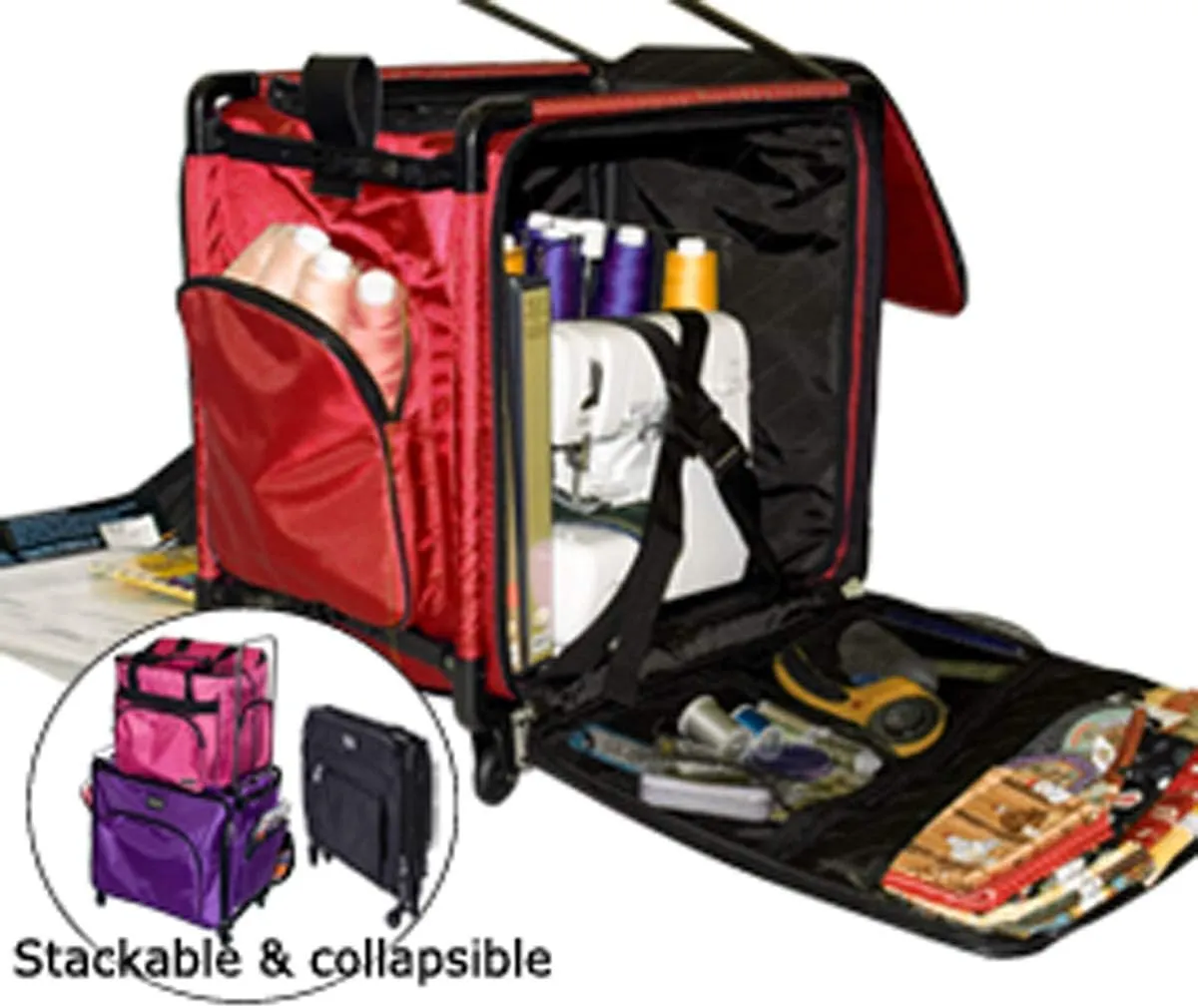 Tutto Serger Tote on Wheels (Cherry Red, 20")