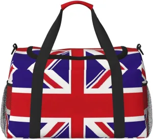 Uk Flag Travel Duffel Bag With Zippers And Handles, Big Foldable Duffle Bag For Family Vacations
