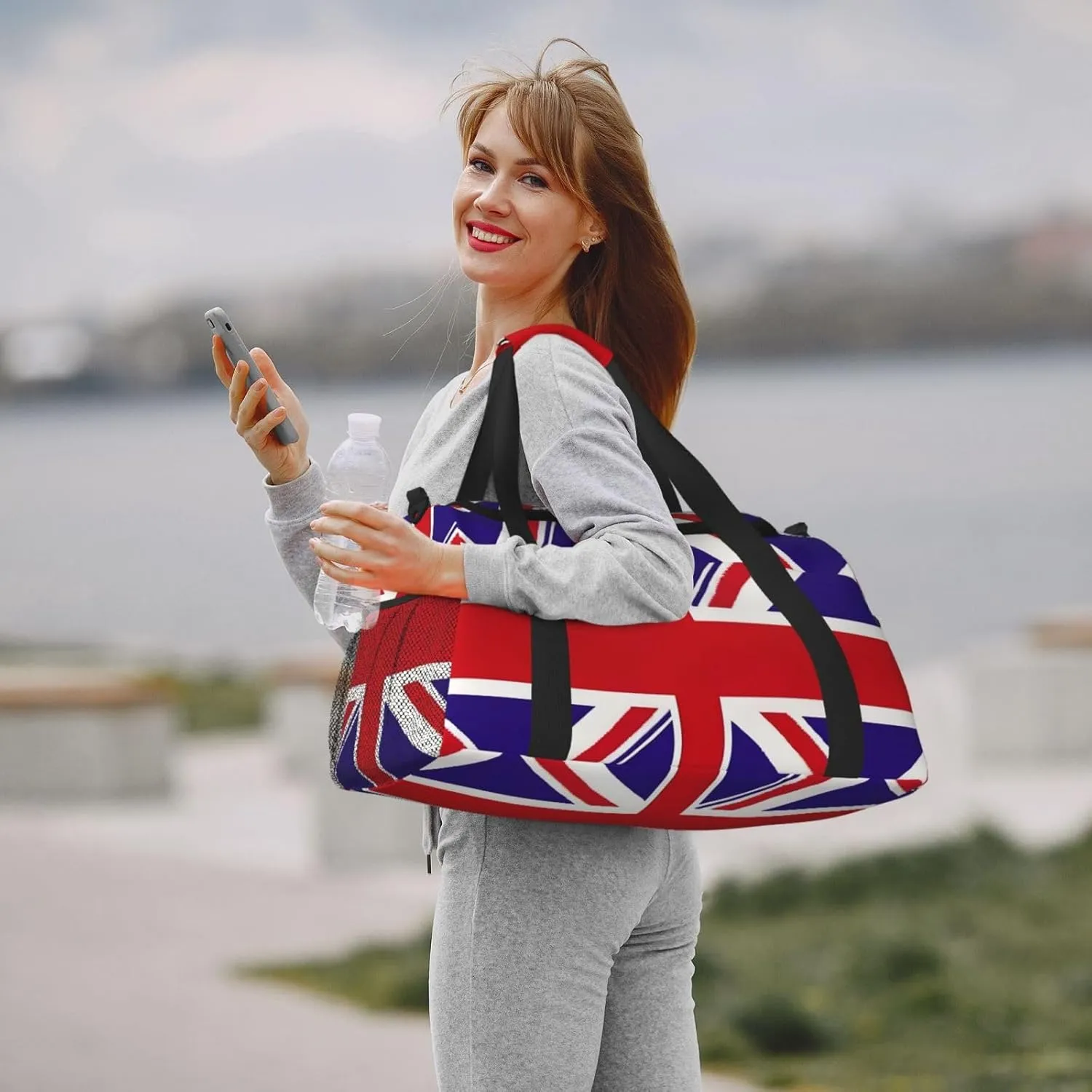 Uk Flag Travel Duffel Bag With Zippers And Handles, Big Foldable Duffle Bag For Family Vacations