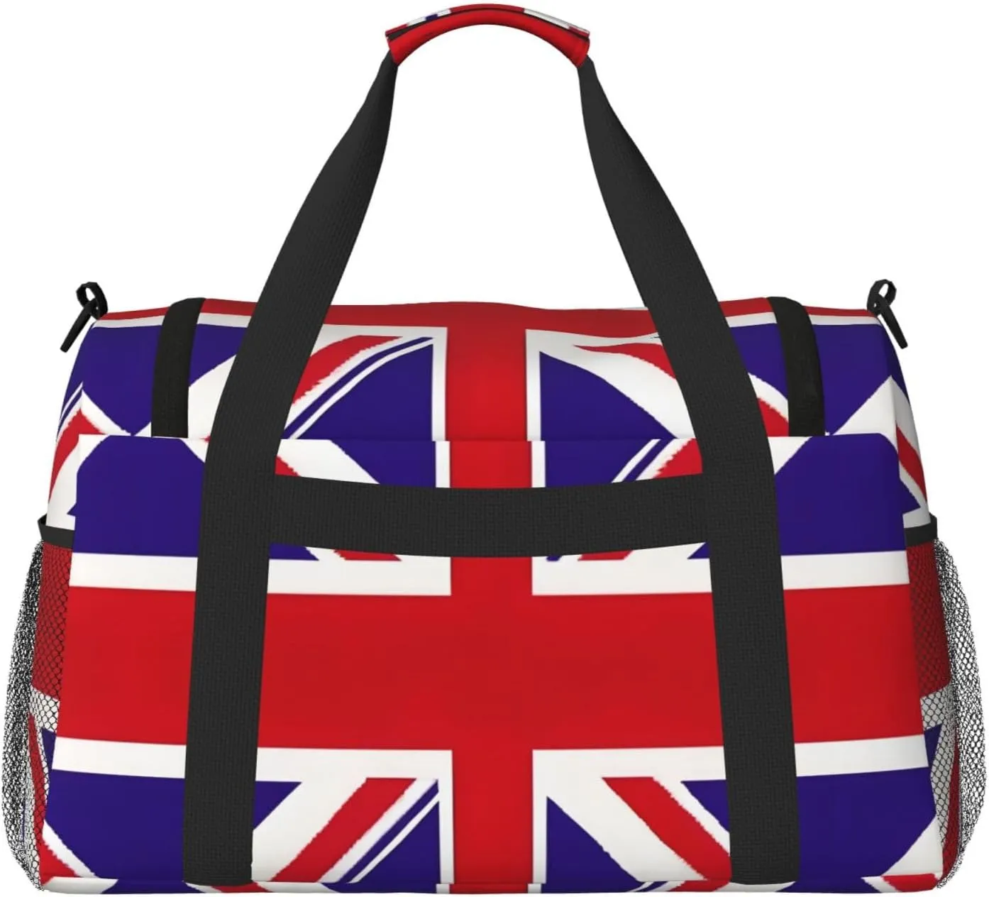 Uk Flag Travel Duffel Bag With Zippers And Handles, Big Foldable Duffle Bag For Family Vacations