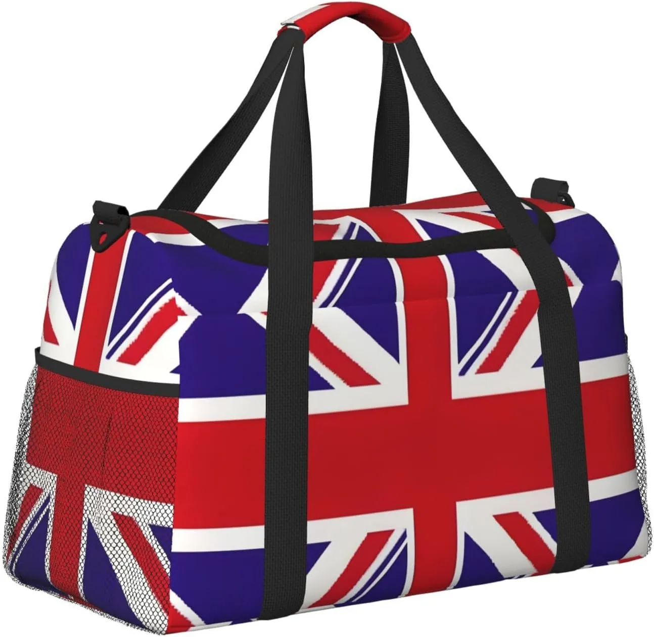 Uk Flag Travel Duffel Bag With Zippers And Handles, Big Foldable Duffle Bag For Family Vacations