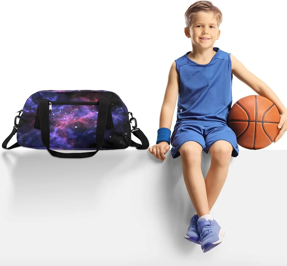 Universe Galaxy Star Space Gym Bag for Women Men, Small Travel Duffel Bag for Sports Getaway Overnight Bag Lightweight Weekender Bags Workout Bag Dance Bag for Boys Girls Kids Teens